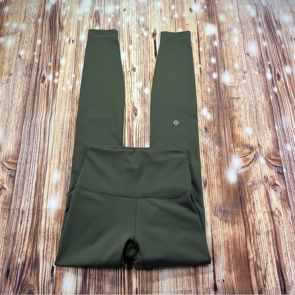 Lululemon Athletica Olive Green High-Waisted Leggings Size 2